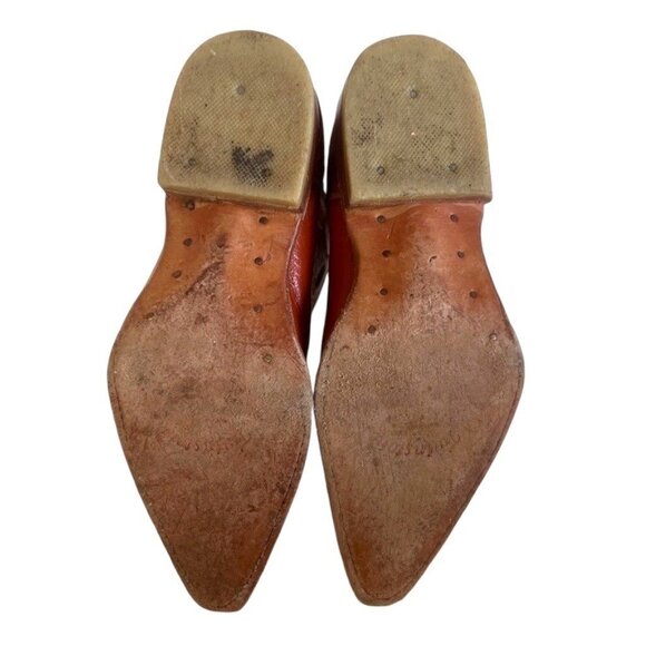 TWINSTONE BOOTS Embroidered Brown Leather Cowboy Boot Kids 17.5 US 2 Snip Toe - Picture 8 of 8